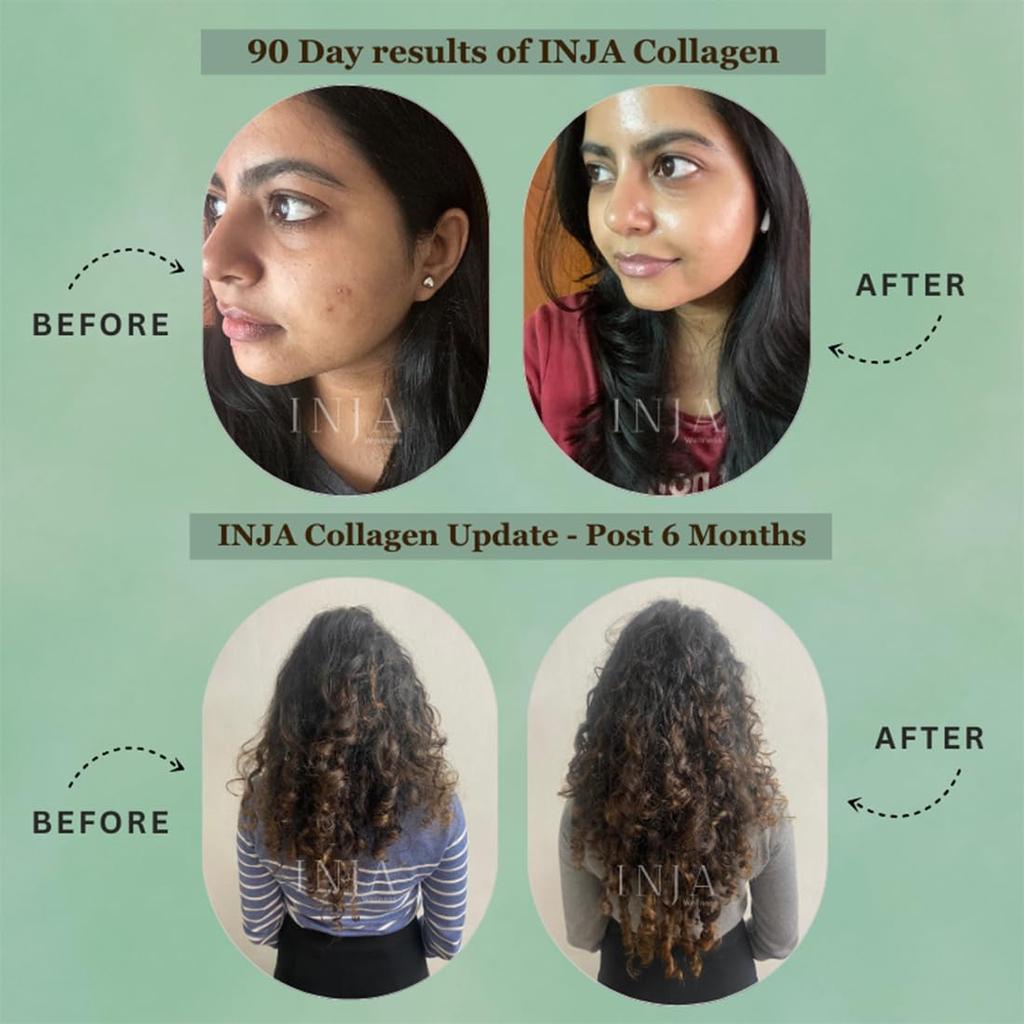 INJA Wellness Beauty Marine Collagen Supplement for Vitamin C Collagen with Japanese Formulation, Healthy Joints & Muscles, Orange Flavor, 125g