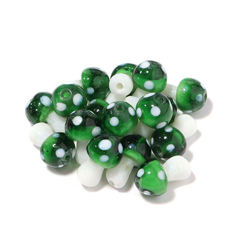 10pcs/lot Colourful Lampwork Beads Cute Mushroom Shape Loose Glass Beads For Jewelry Making DIY Craft Necklace Bracelet Findings