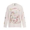 Mens Loose Fit Long Sleeve T-Shirt With Graffiti Print Casual Streetwear Tee