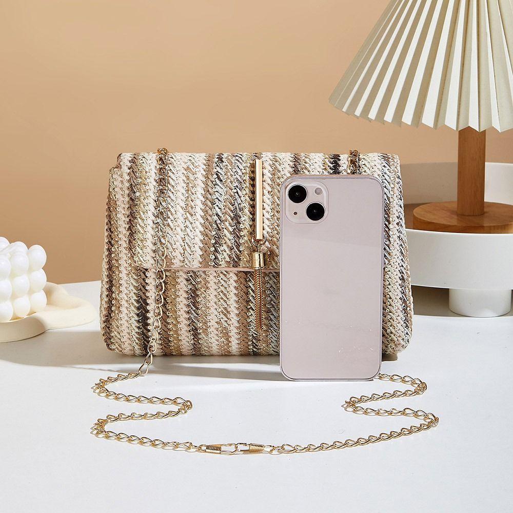 Ethnic Style Woven Crossbody Bag Portable Clutch Bag Artistic Mobile Phone Pouch  Girls