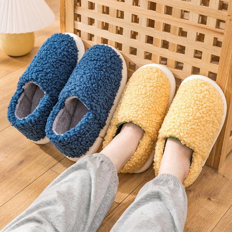 Cotton Slippers Women's Bags and Indoor Home Winter Warm Shoes Thick-soled Confinement Cotton Shoes Men's Non-slip and Wear-resistant