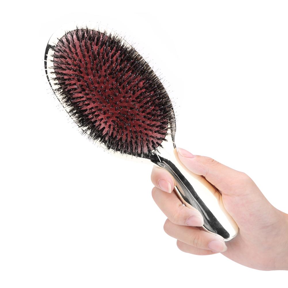2 Colors Oval Nylon Bristle Hair Massage Comb Anti Static Scalp Hair Brush Silver