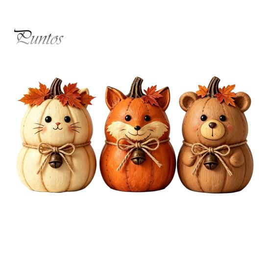 Indoor Autumn Room Decorations 3PCS Rustic Harvest Wooden Ornaments, Animal Designs Retro Vintage Distressed Wood Crafts Farmhouse Crafts, Decorative