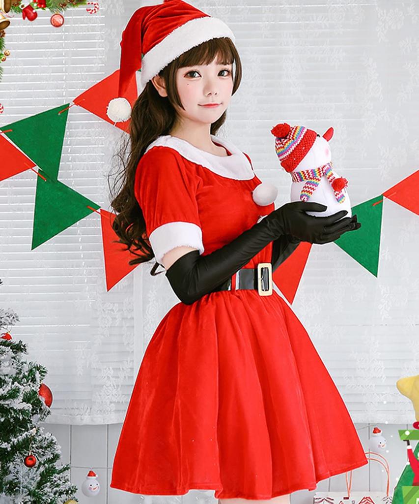 [Milky Time] Christmas Santa Cosplay, Classic Women's Santa Costume