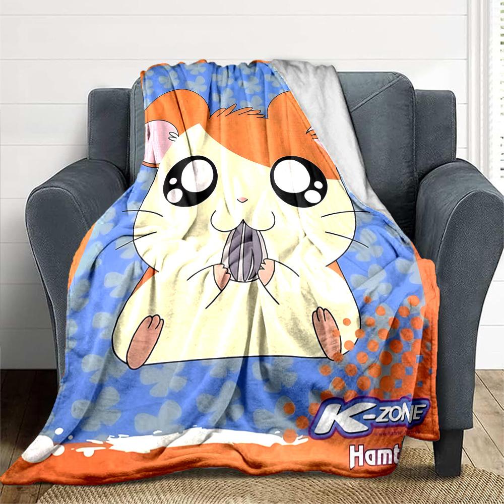 1pc Hamtaro Blanket Soft All Season Throw with Vibrant Design, Perfect for Home, Travel, and Gifts, Ideal for Naps and Camping