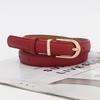 Spring Pu Womens Leather Skinny Belt Metal Pin Buckle Outdoor Leisure Belt Waist