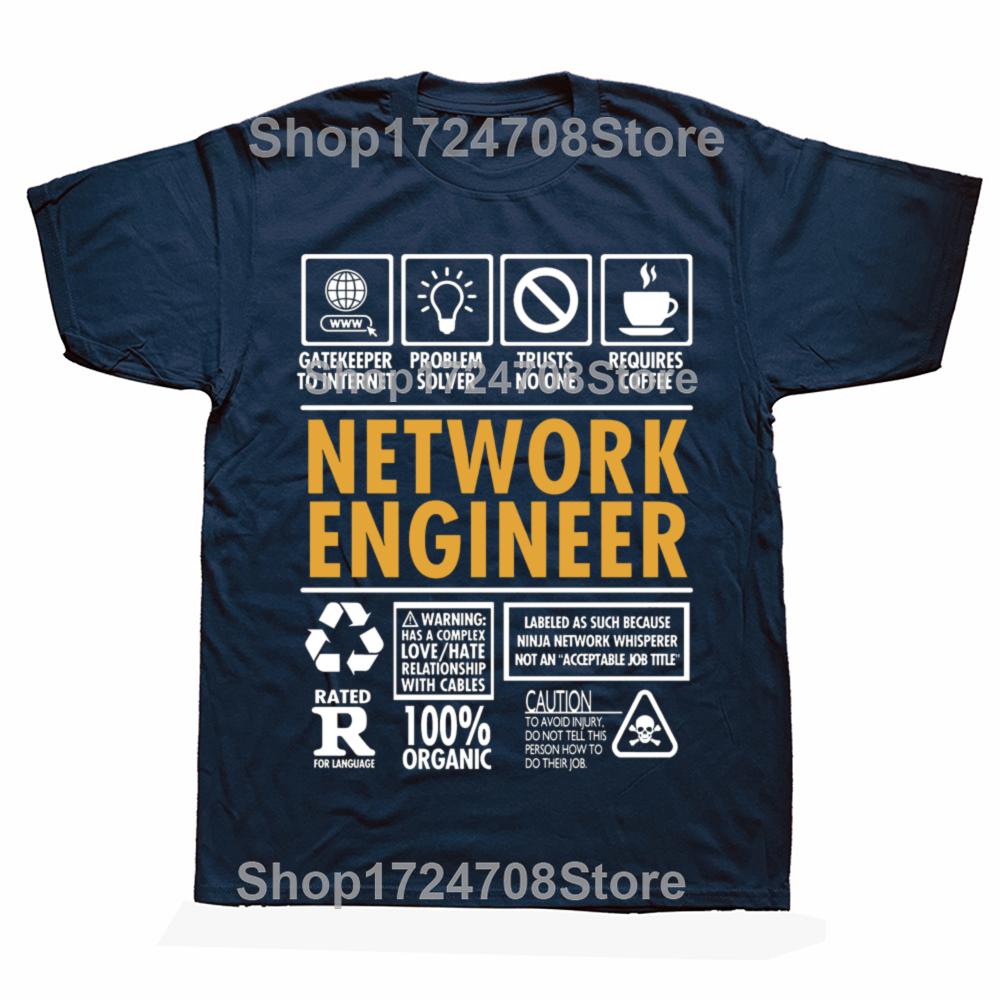 Lustige Netzwerk-Ingenieur Definition Grafik T-Shirts Herren Damen Mode Lässiges T-Shirt 100% Baumwolle Locker Übergröße T-Shirt