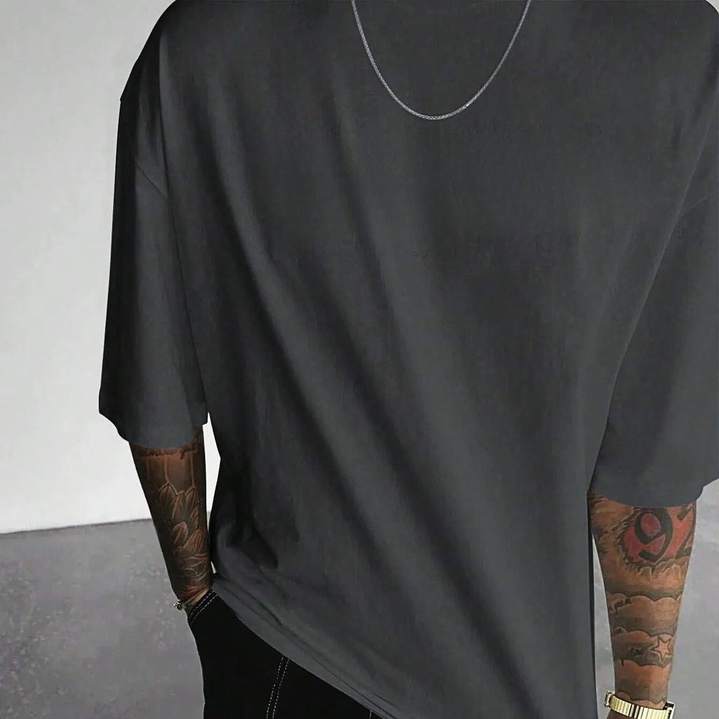 Personalized Pattern T-shirt Mens Summer New Trend Fashion Loose and Comfortable Short-sleeved Cotton Crew Neck Top Men Clothing