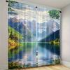2pcs   Fashion Style. 29.53in×65.35in   41.34in×90.55in   51.18in×82.68in Natural Landscape   Polyester   for Blackout Curtains   Suit