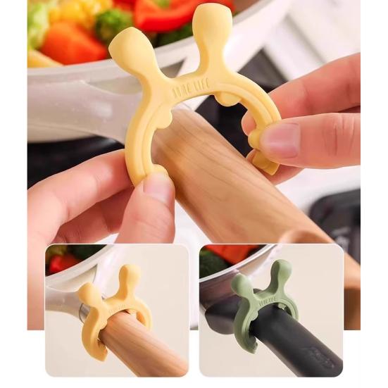 Silicone Pot Lid Clip Spoon Holder Bracket Anti-overflow Support Rack for Kitchen Universal Spatula Holder Clip