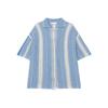 Korean Style Contrast Color Short-Sleeve Shirt - Men's Summer Trendy Loose Lapel Knitted Top