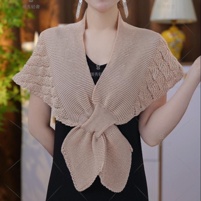 

Универсальный фальшивый воротник многофункциональный рыбий хвост шаль темперамент короткая вязаная универсальная плечевая шея кондиционер шаль тонкая