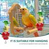 Stainless Steel Bird Food Holder Hanging Rust-proof Parrots Fruit Skewer with Hook Adjustable Parrot Treat Holder Pet Parrots