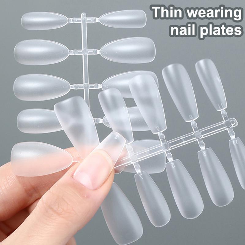 100Pcs Short Matte False Nails Full Cover Coffin Square Almond Press On False Nails Soft Gel Nail Tips Manicure Extension Tools
