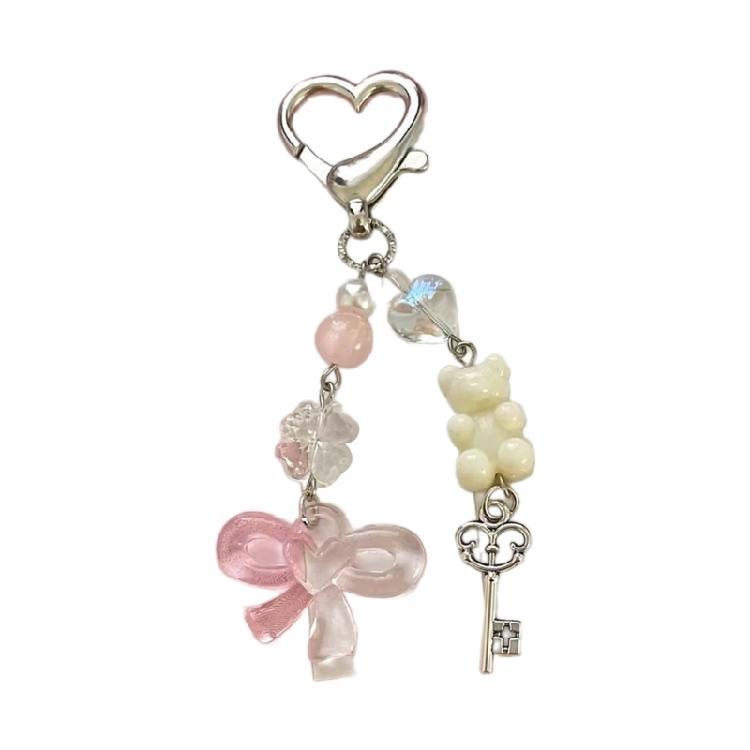 Süßer Bär Herz Schleife Schlüsselanhänger Hängende Dekorationen Schlüsselanhänger Hängendes Ornament