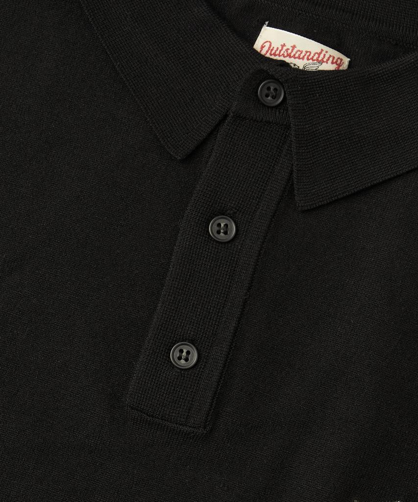 OUTSTANDING Mighty Tiger Knit Collar Shirt_Black