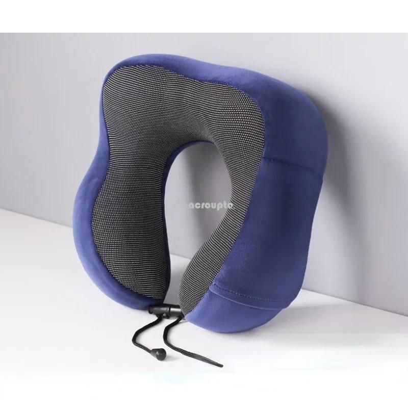Paměťová pěna ve tvaru U na krk, měkký cestovní polštář, masážní krční spací polštáře, letadlo, auto, krční páteř, ložní prádlo, zdřímnutí