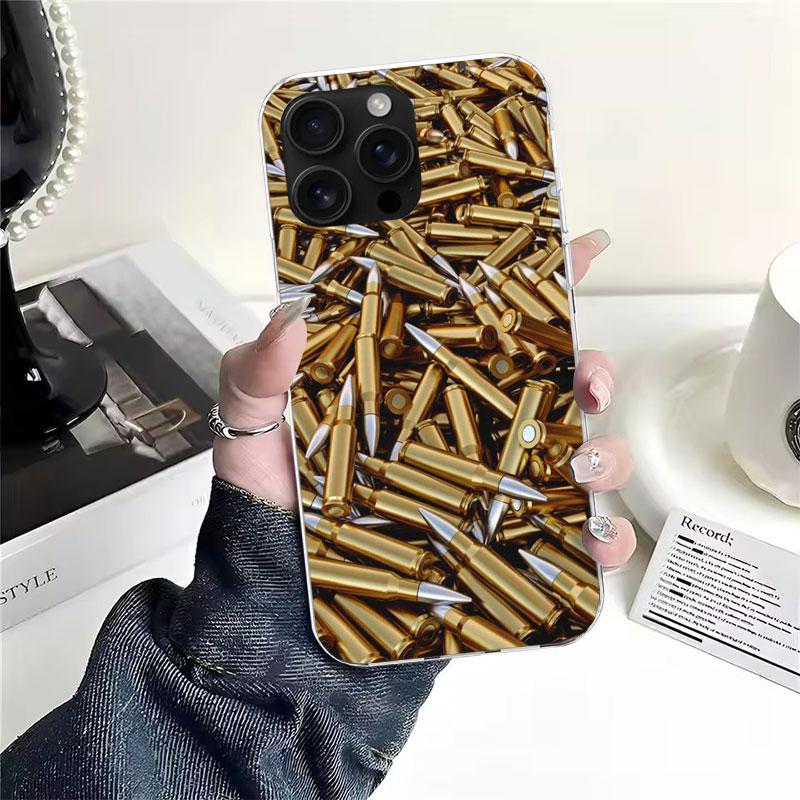 Gun Bullets AK47 Handgun Soft Phone Case For IPhone 11 17 Air 16E 16 Pro Max 15 + 14 Plus 13 Mini 12 Apple 7 SE 8 Fundas Coque 1