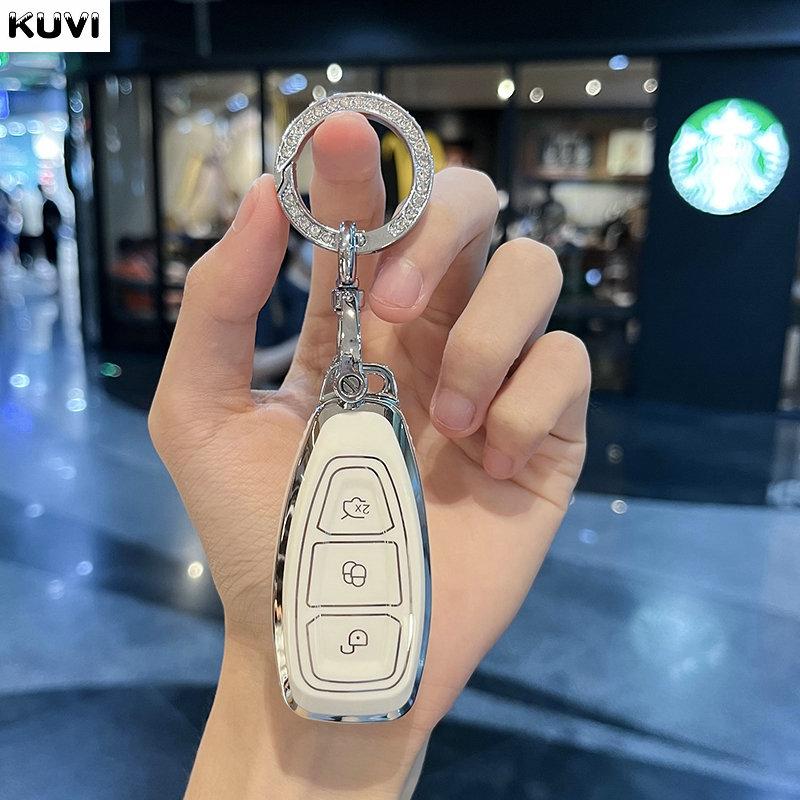 Tpu Car Smart Key Case Cover Keyring For Ford Focus 3 4 St Mondeo Mk3 Mk4 Fiesta Fusion Kuga Ecosport Protect Fob Accessories