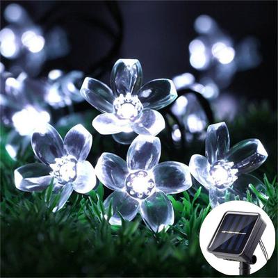 Holiday Outdoor Solar Light String LED Festoon Cherry Blossom Garden Tree Solar Garland Wedding Party Balcony Camping Decoration