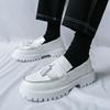 Fashion Tassel Design Mens Casual Shoes White Leather Men Loafers Fashion New Oxfords Shoes Ultra-light Male Walking Footwear Moccasins