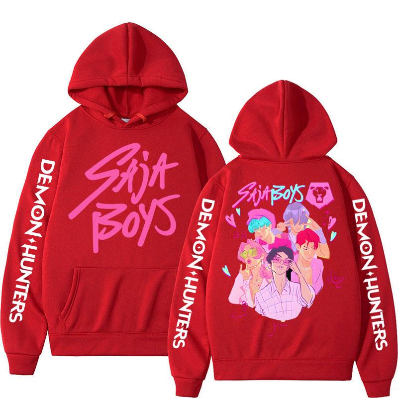 Anime K-Pop Dämonenjäger Hoodie Saja Boys Mode Kapuzenpullover Sweatshirt Herren Damen Fleece Lässig Übergroß Langarm Streetwear