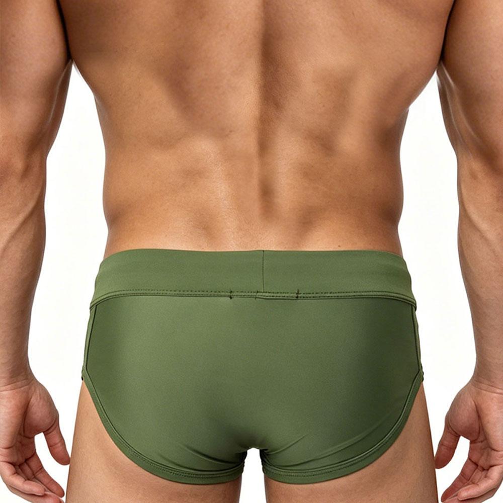 Mens Swim Briefs Comfort Quick Dry Nylon Mesh Panel Contour Pouch Elastic Waistband Sexy Color Block Swim Trunks For Beach Swimming