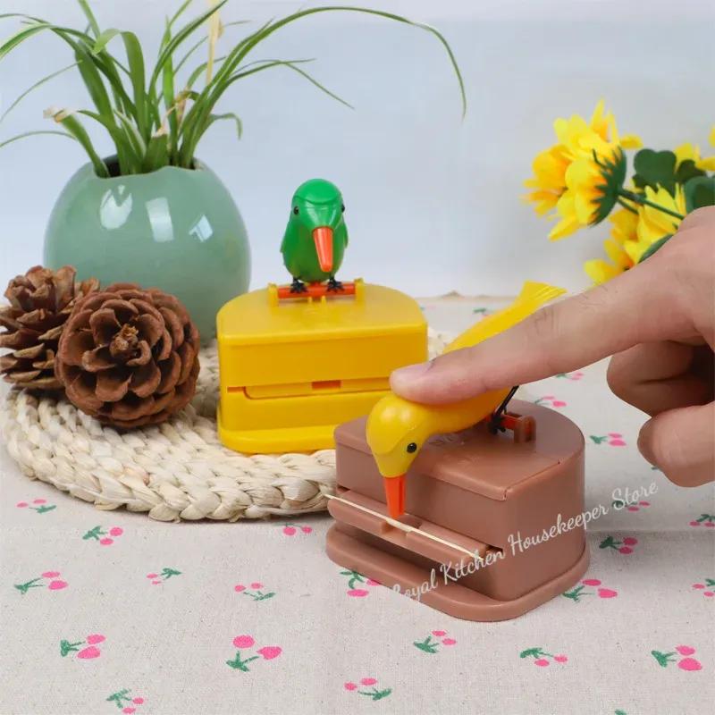 Cute Little Bird Toothpick Container Automatic Toothpick Dispenser Toothpick Holder Home Decor Table Decoration Table Accessorys