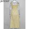 BITCED Women's Dress: Elegant Floral Print Split-Hem Fashionable Resort Strapless Dress