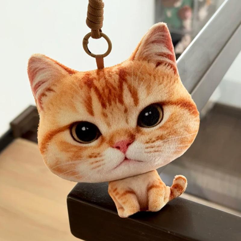 Ergonomic 3D Realistic Tabby Cat Accessory, Soft Breathable For Office Car Bag Decor