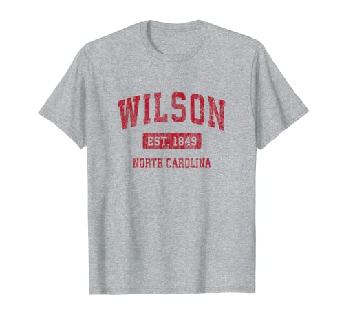 Wilson North Carolina NC Vintage Sports Design Red T-Shirt
