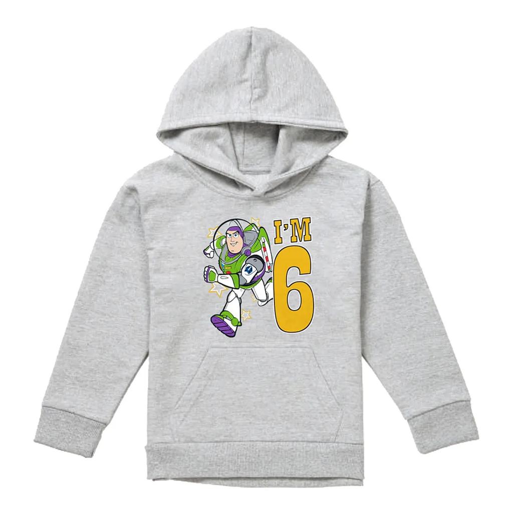 Toy Story Childrens/Kids IÂ´m 6 Buzz Lightyear Heather Birthday Pullover Hoodie