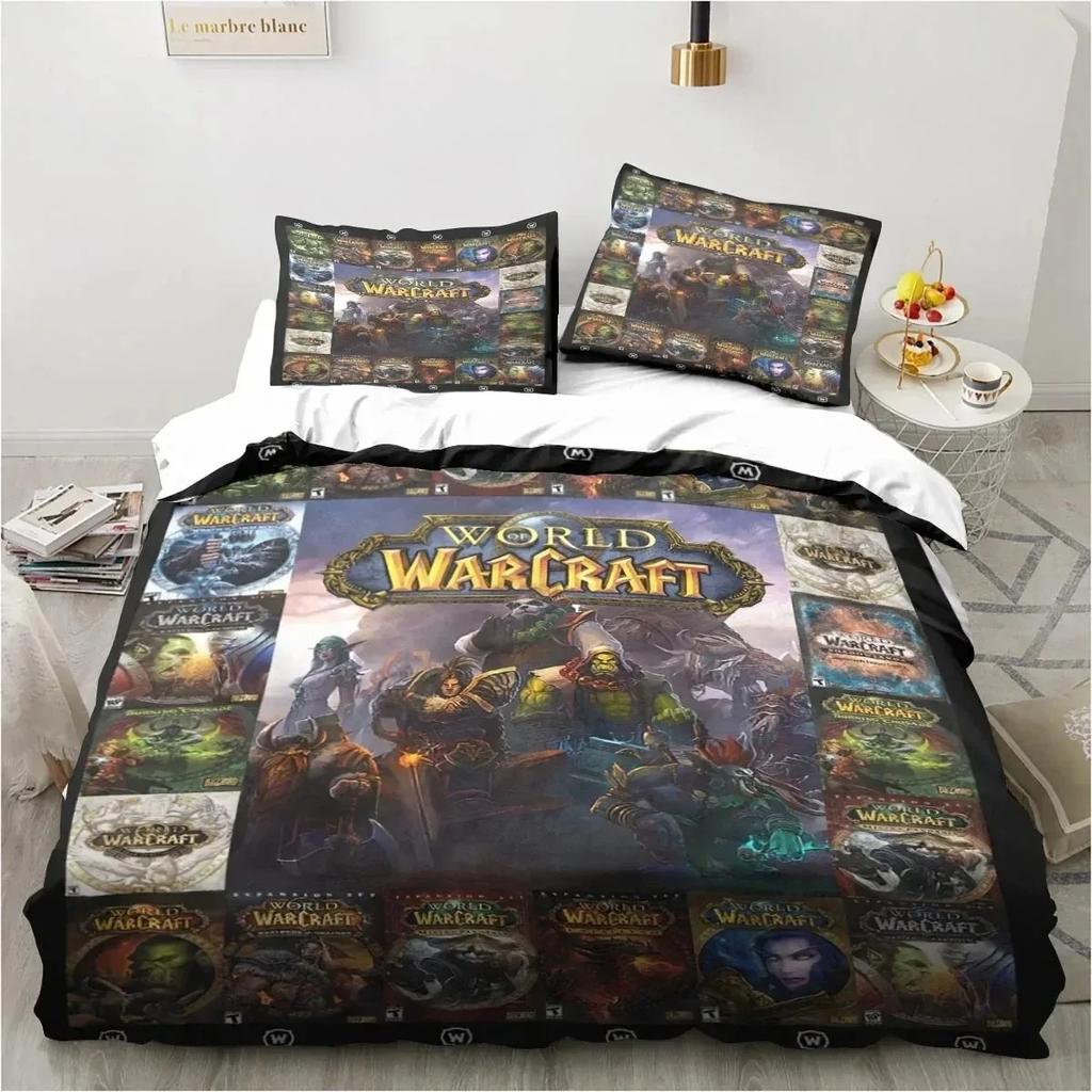 3D Printing World Warcraft Bedding Set Duvet Cover Quilt Pillowcase King Queen Size Boys Adult Gaming Theme