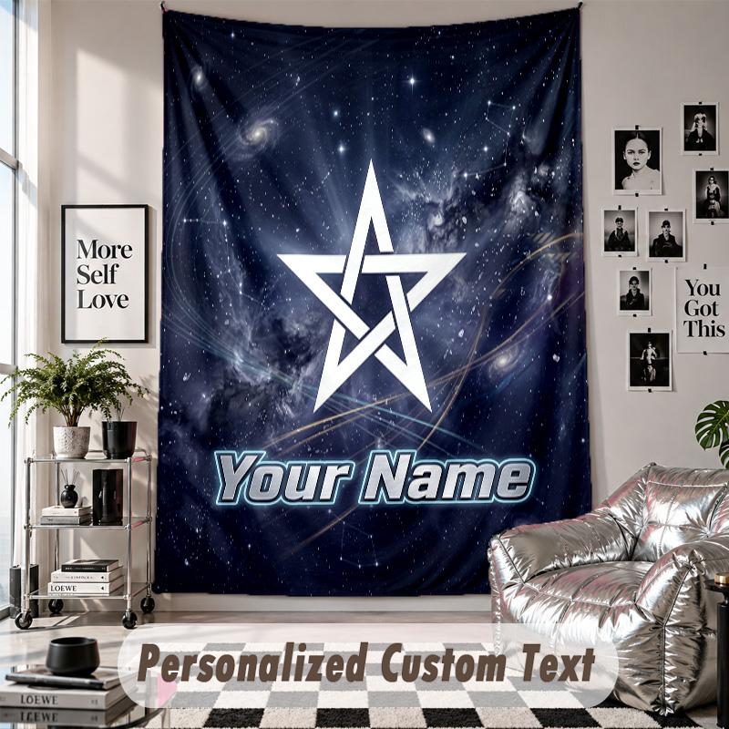 Custom Tapestry Wall Hanging, Morocco Football Personalized Name Text Home Wall Decor