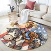 Cartoon Pattern Round rug,Carpet Rug for Living Room Bedroom Sofa Playroom Decor,Non-slip Floor Mat,Holiday Gifts and Birthday Gifts.