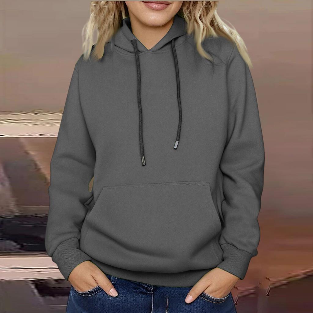 Women's Long Sleeve Oversized  Oversized Drop Shoulder Sleeves Women's Hooded Plush Sweatshirt