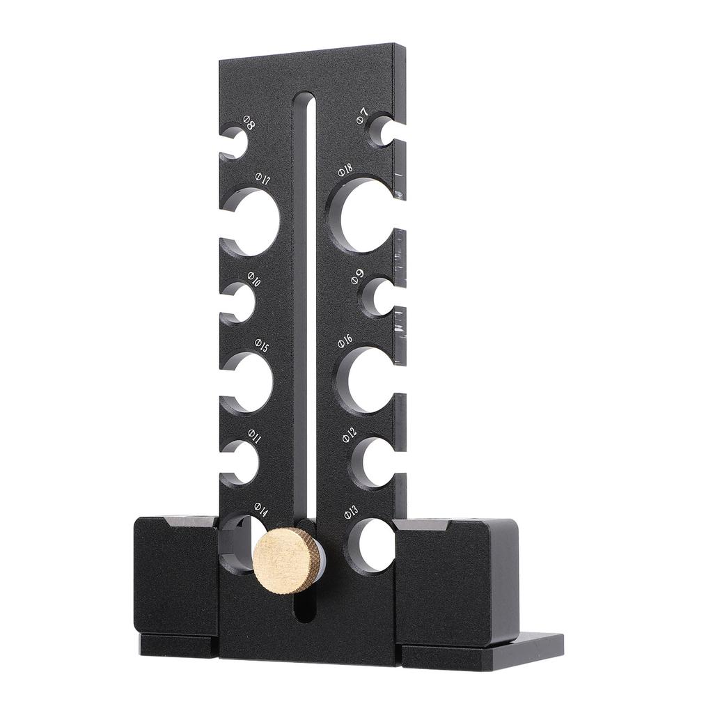 Dübelhersteller Vorrichtung Bausatz Holz 12 Löcher Verstellbare Schneidplatte Aluminiumlegierung Bohrmaschine Fräsen Rund