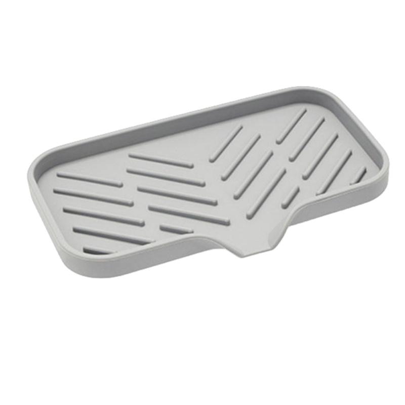 Premium Quality Silicone Soap Holder With Drainage Pad Large Size Slate Grey