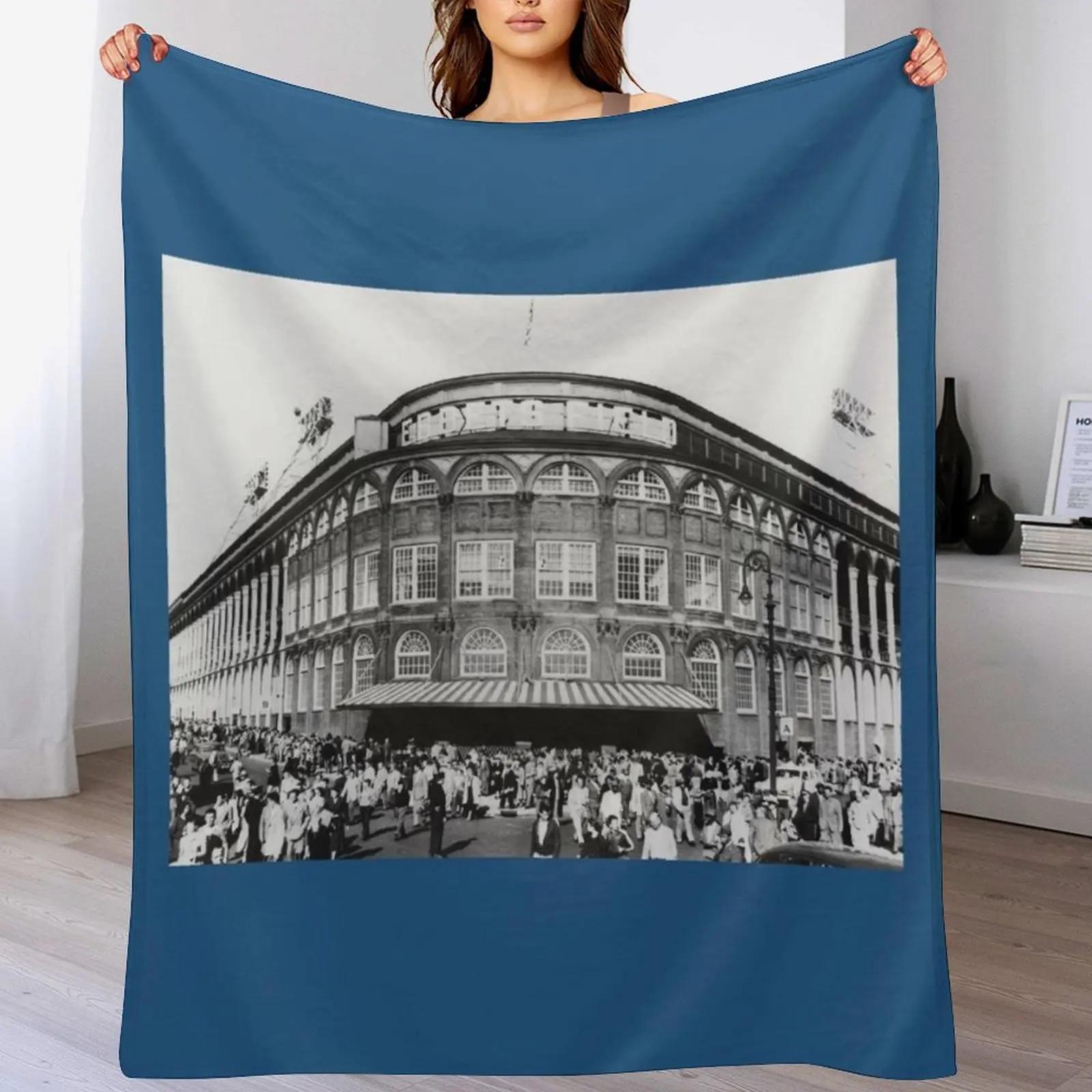 NYC Ebbets Field Baseball Stadium 1950s Historic Photo Throw Blanket Soft Breathable Blanket for Night Sleeping 102x76cm(40x30in)