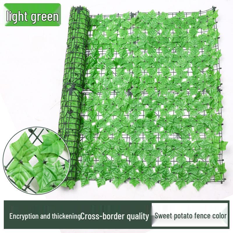 Artificial Green Leaf Hedge: Fake Pothos Climbing Plant, Plastic Balcony Fence & Wall Screening