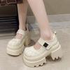 Thick-soled Female Students Breathable Mesh Surface Shallow Mouth Height Increase Versatile Small Leather Shoes Women