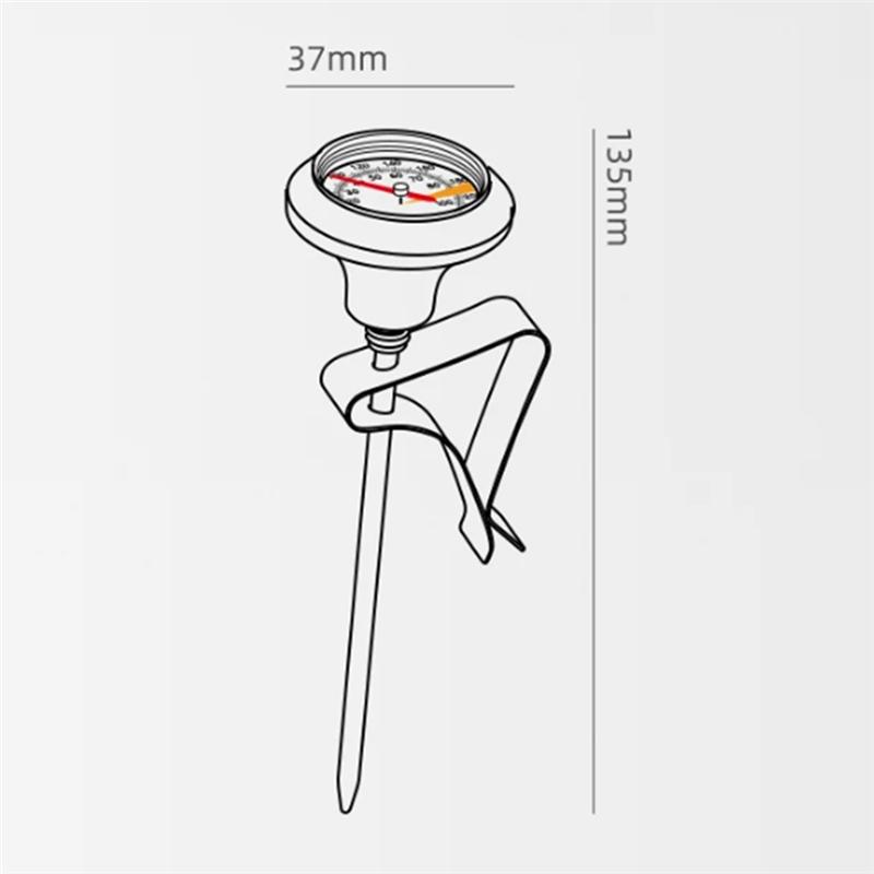 A96I-Milk Foam Thermometer Pointer Thermometer Pour-Over Coffee Mechanical Thermometer Cafe Tool Kitchen Accessories