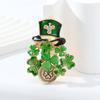 High-end Fashionable Green Clover High-grade Oil-dropping Plant Brooch