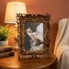 Vintage Ornate Picture Frame Resin Photo Stand Photo Frame Carved Hollow Photo Frame  Living Room