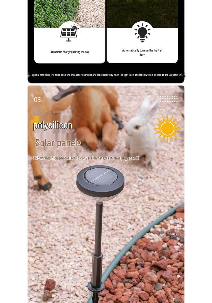 Waterproof Solar Courtyard Lawn Light for Outdoor Garden Decoration