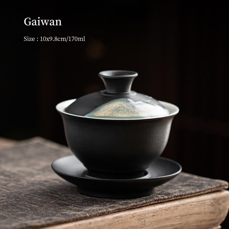

170ml Ceramic Lid Bowl Hand Painted Tea Offering Bowl Japanese Style Tea Bowl Ceramic gaiwan