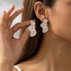 1 Pair Dripping Oil Irregular Petal Stud Earrings for Women Elegant Floral Design Anti-allergy Business Casual Wear Jewelry