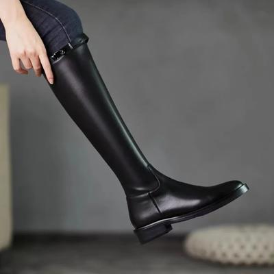Fashion Winter 2025 Autumn Elegant With Low Heels Long Boots for WomenComfortable On Promotion Footwear Pu Knee High Shaft Shoes Woman