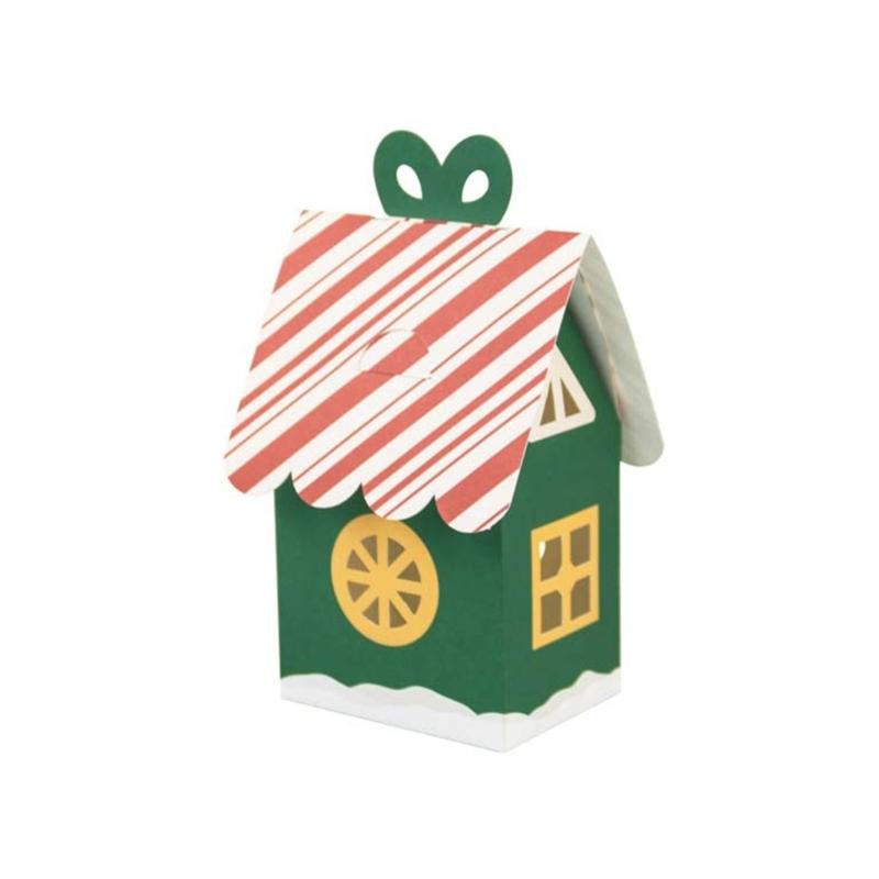 24Pcs Festival Holiday Candy Packaging Boxes Reusable Paper House Gift Containers For Christmas Decorations