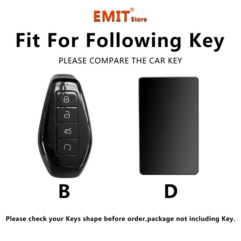Zinc Alloy Car Key Case For Denza N9 +  Remote Keychain Remote Cover Bag Shell Housing Ring Holder Fob Accessories